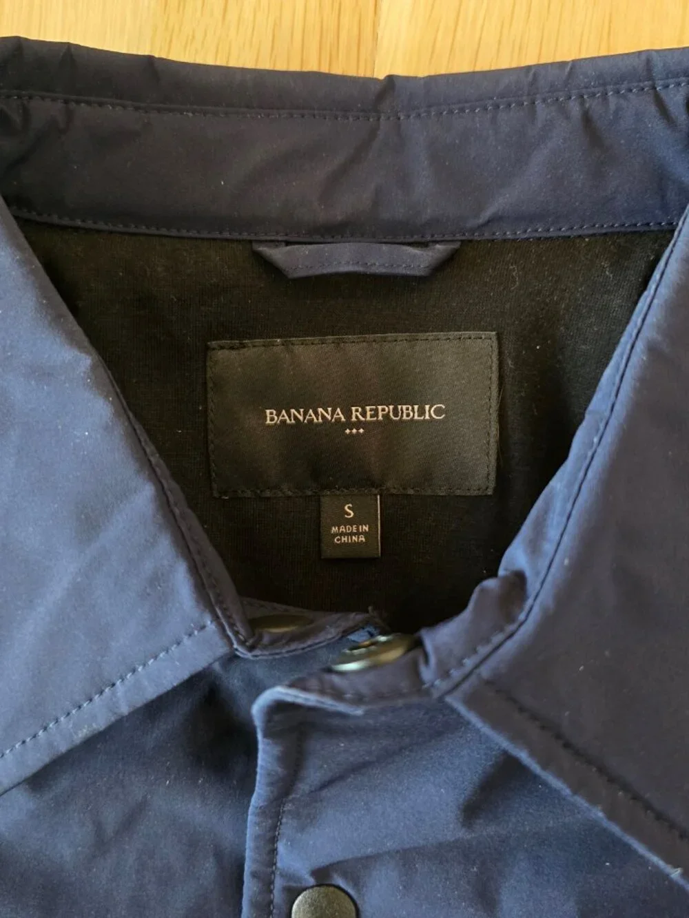 Banana Republic Navy Shirt Jacket Men's Small Snap Button Lined Coat